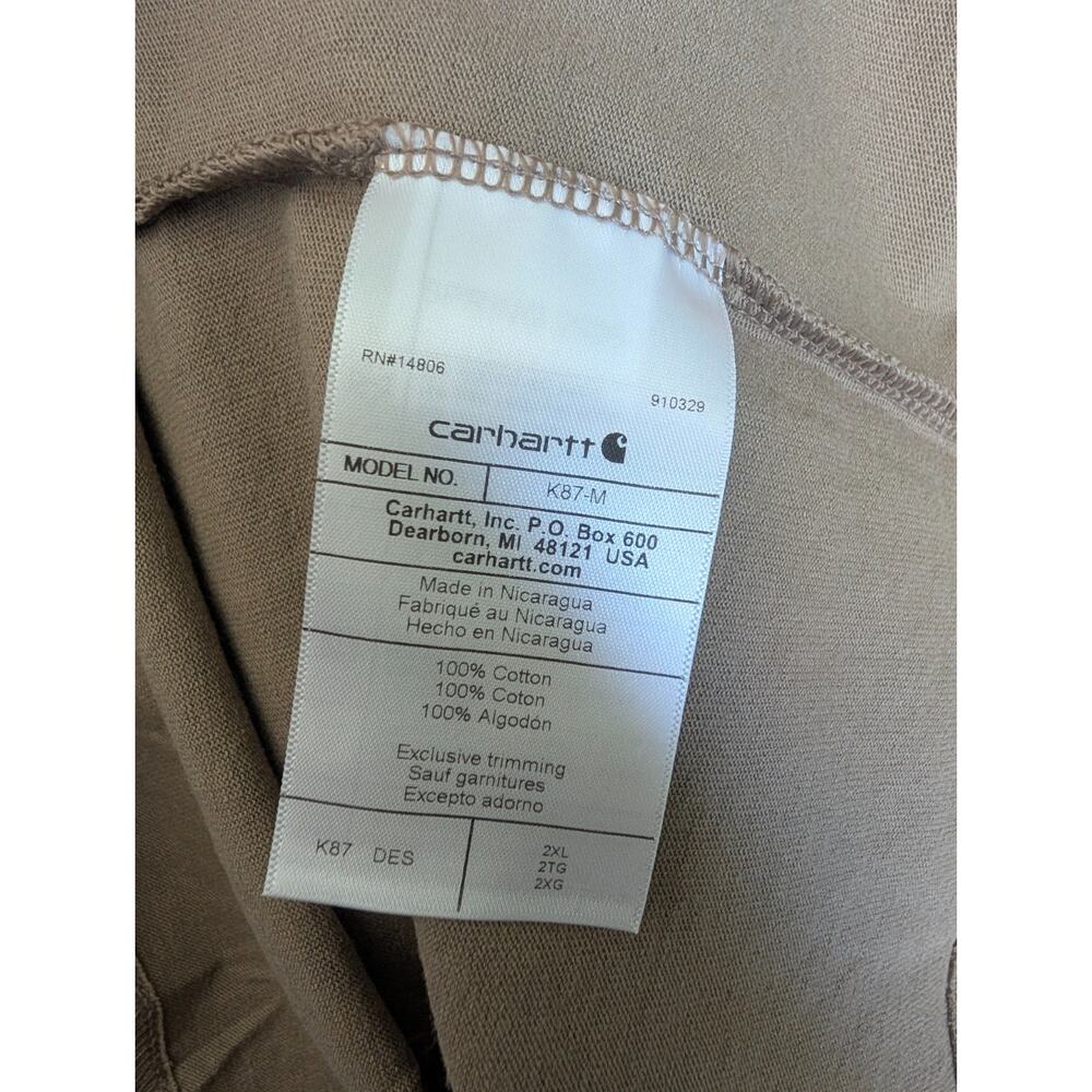 NWT Carhartt T-Shirt Mens 2XL Desert Loose Fit Heavyweigh Short-Sleeve K87-DES - Picture 4 of 6